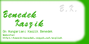 benedek kaszik business card